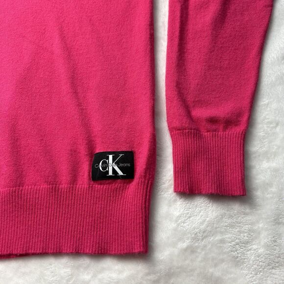 Calvin Klein Womens S Pullover Long Sleeve Round Neck Sweater Hot Pink So Soft - Picture 4 of 7